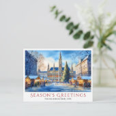 Waterverf Rathausplatz Vienna Oostenrijk Kerst Feestdagenkaart (Staand voorkant)
