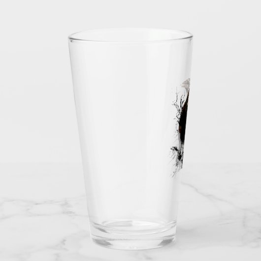 Waterverf Raven Bird Art Glas (Rechts)