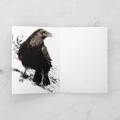 Waterverf Raven Bird Art Kaart (Binnen)