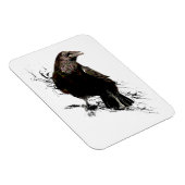 Waterverf Raven Bird Art Magneet (Rechterzijde)