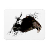 Waterverf Raven Bird Art Magneet (Horizontaal)