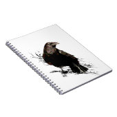 Waterverf Raven Bird Art Notitieboek (Rechterzijde)