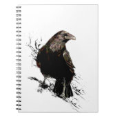 Waterverf Raven Bird Art Notitieboek (Voorkant)
