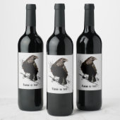 Waterverf Raven Bird Art personaliseren Wijn Etiket (Flessen)