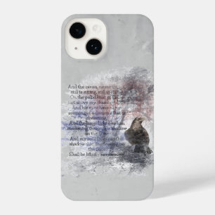 Waterverf Raven Bird en Edgar Allan Poe Poem iPhone 14 Hoesje