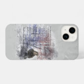 Waterverf Raven Bird en Edgar Allan Poe Poem iPhone Hoesje (Achterkant horizontaal)