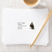 Waterverf Raven Bird Natuur Aangepast adres Etiket (Insitu)