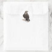 Waterverf Raven Bird Natuur Art Ronde Sticker (Tas)