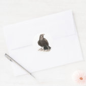 Waterverf Raven Bird Natuur Art Ronde Sticker (Envelop)
