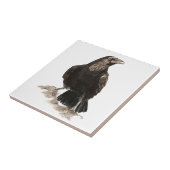 Waterverf Raven Bird Wildlife Art Tegeltje (Zijkant)