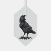 Waterverf Raven Birds Glass Ornament (Voorkant Rechts)