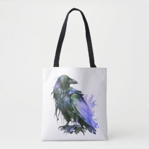 Waterverf Raven - Blauw Tote Bag