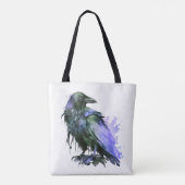 Waterverf Raven - Blauw Tote Bag (Achterkant)