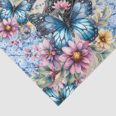 Waterverf Raven Blue Hydrangea & Vlinders Tissuepapier (Detail)