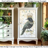 Waterverf Raven, Crown & Ketting DK8L Decoupage Tissuepapier