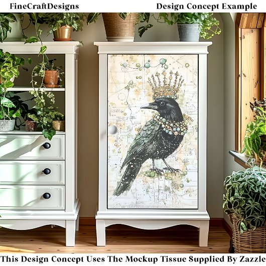 Waterverf Raven, Crown & Ketting DK8L Decoupage Tissuepapier