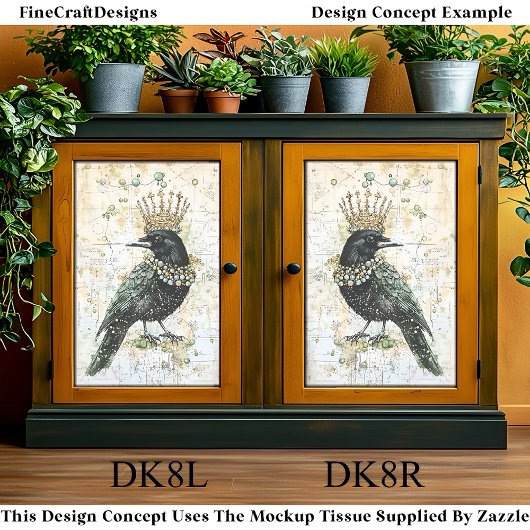 Waterverf Raven, Crown & Ketting DK8R Decoupage Tissuepapier
