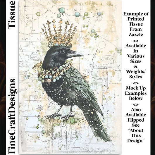 Waterverf Raven, Crown & Ketting DK8R Decoupage Tissuepapier