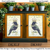 Waterverf Raven, Crown & Ketting DK8RF Decoupage Tissuepapier