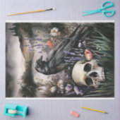 Waterverf Raven en Skull Wildflower Decoupage Tissuepapier (Craft)