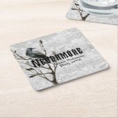 Waterverf Raven Nevermore Kartonnen Onderzetters (Schuin)