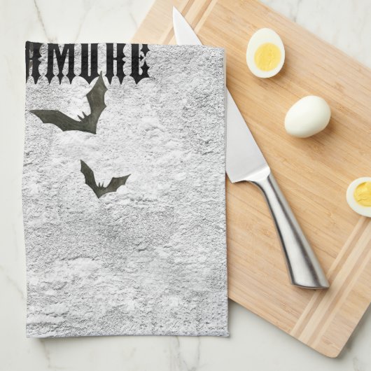 Waterverf Raven Nevermore Theedoek (Quarter Fold)