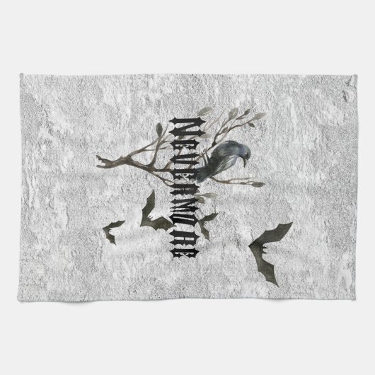 Waterverf Raven Nevermore Theedoek (Horizontaal)