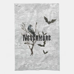 Waterverf Raven Nevermore Theedoek