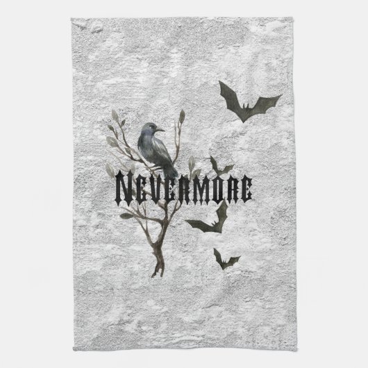 Waterverf Raven Nevermore Theedoek (Verticaal)