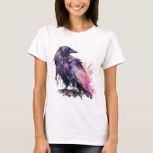 Waterverf Raven - Roze T-shirt (Voorkant)