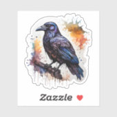 Waterverf Raven Sticker (Vel)