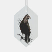 Waterverf Raven Wildlife Natuur Glas Ornament (Voorkant Rechts)