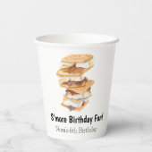 Waterverf Realistic S'mores 6e verjaardag Papieren Bekers (Achterkant)