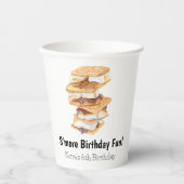 Waterverf Realistic S'mores 6e verjaardag Papieren Bekers (Voorkant)