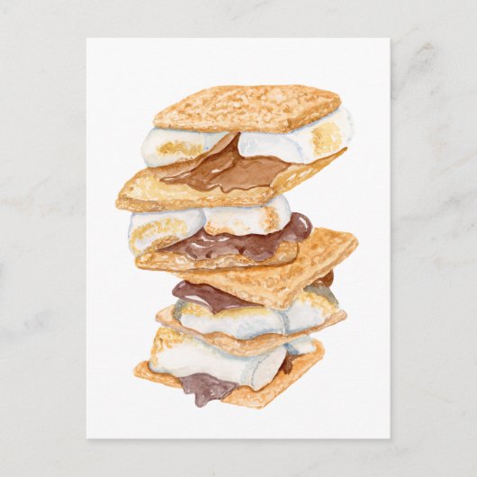 Waterverf Realistic S'mores Briefkaart (Voorkant)