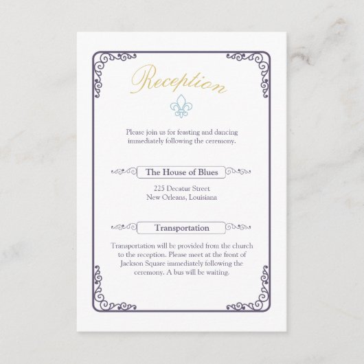 Waterverf: Receptie van New Orleans Informatiekaartje (Voorkant)