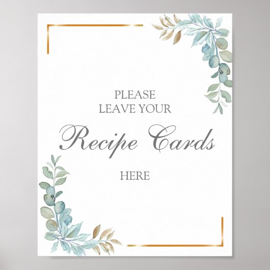 Waterverf receptkaartjes poster bord (Voorkant)
