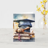 Waterverf Recht School Afstuderen Kaart-Pet & Gave Kaart (Gele Bloem)