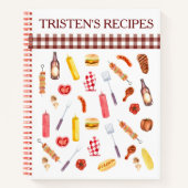 Waterverf Recipe Cookbook BBQ Grill Grilling Notitieboek (Voorkant)