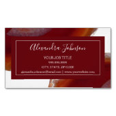 Waterverf Red Agate Geode Magnetisch Visitekaartje (Voorkant)