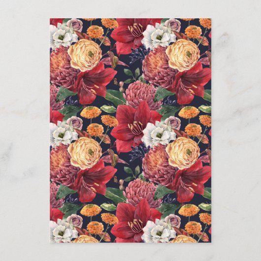 Waterverf Red Amaryllis Vrijgezellenfeest Bingo Ga Informatiekaartje (Achterkant)