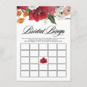 Waterverf Red Amaryllis Vrijgezellenfeest Bingo Ga Informatiekaartje (Voorkant)