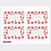 Waterverf Red Apple Pattern Adresetiketten Rechthoekige Sticker (Vel)