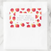 Waterverf Red Apple Pattern Adresetiketten Rechthoekige Sticker (Tas)
