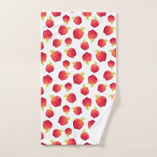 Waterverf Red Apple Pattern Bad Handdoek (Handdoek)