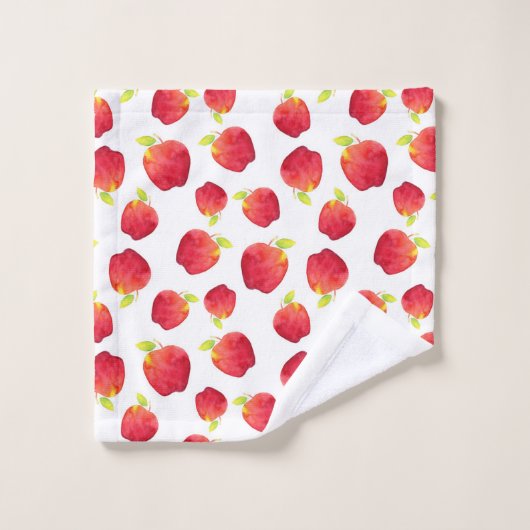 Waterverf Red Apple Pattern Bad Handdoek (Wasdoekje)