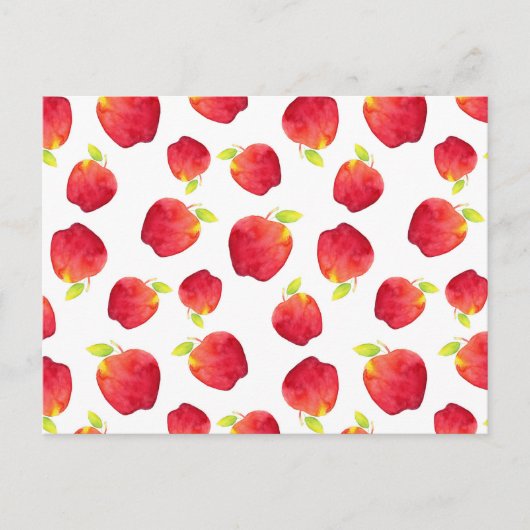 Waterverf Red Apple Pattern Briefkaart (Voorkant)
