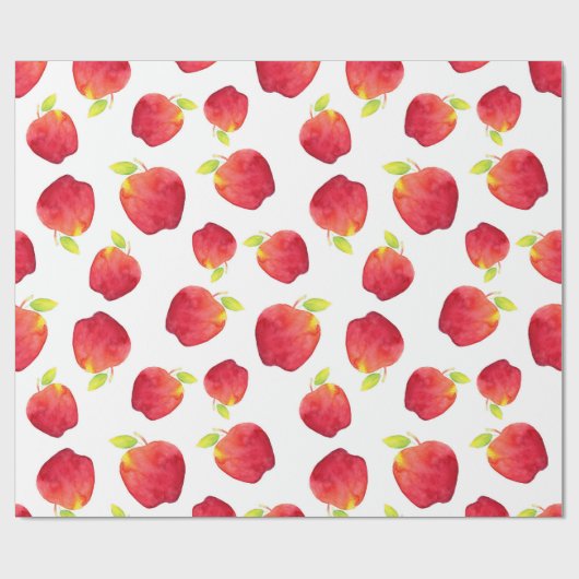 Waterverf Red Apple Pattern Cadeaupapier (Vlak)