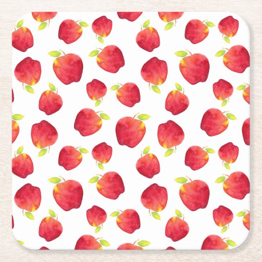 Waterverf Red Apple Pattern Kartonnen Onderzetters (Voorkant)