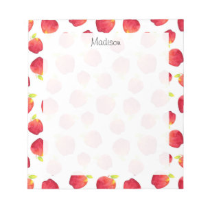 Waterverf Red Apple Pattern Notitieblok